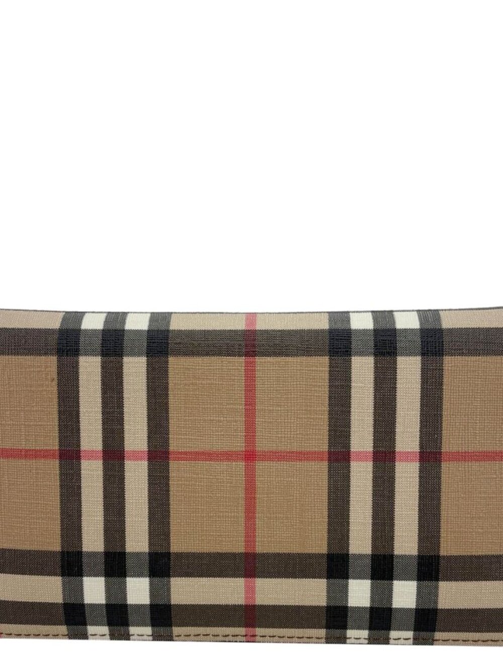 Burberry Vintage Check Canvas Zip Around Wallet Beige